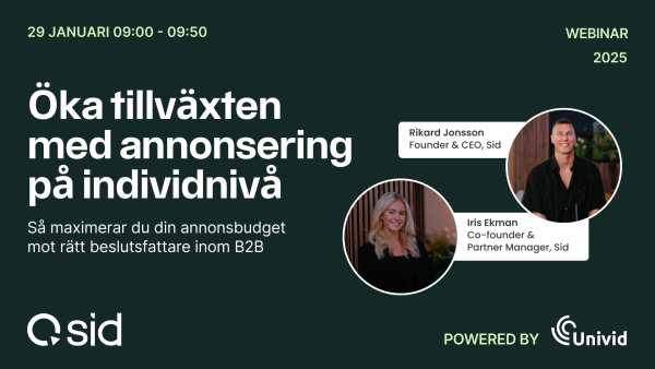 29/1, Webinar:  Öka tillväxten med annonsering på individnivå